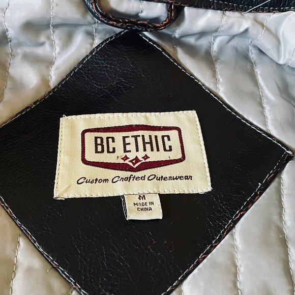 BC Ethic Cafe Racer Motorcycle Faux Leather Men's Jacket - Picture 6 of 8